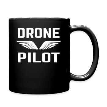 Drohne Drohnen Pilot Drone Quadrocopter Geschenk - Tasse einfarbig - Schwarz - Rechts