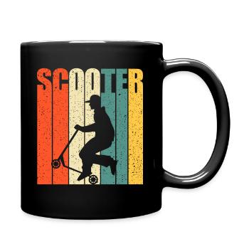 Scooter Stunt Tretroller Geschenkidee für Kinder - Tasse einfarbig - Schwarz - Rechts