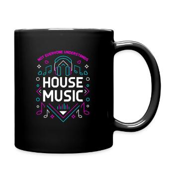 House Musik - Tasse einfarbig - Schwarz - Rechts
