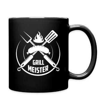 Grillmeister Currywurst BBQ Grillen Geschenk - Tasse einfarbig - Schwarz - Rechts