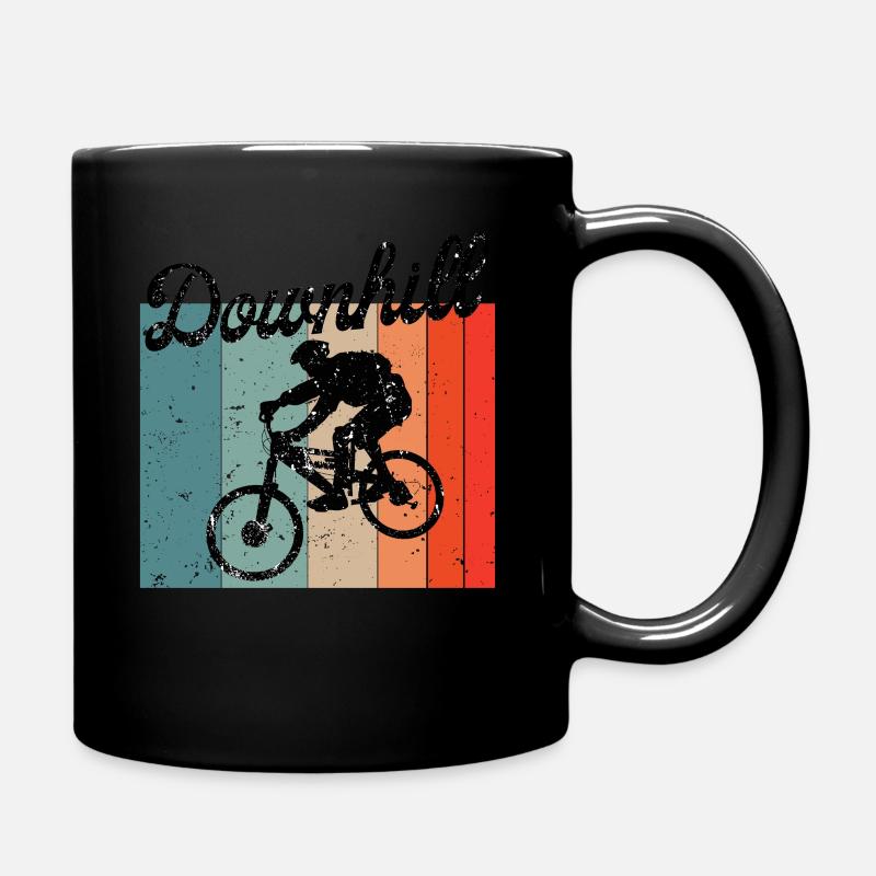 Downhill Mountainbiker MTB Sunset lustig Geschenk - Tasse einfarbig - Schwarz