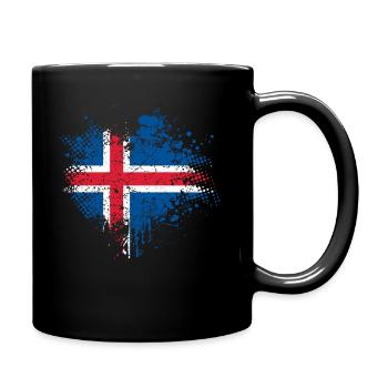 Drapeau de l’Islande - Mug uni - noir - Droite