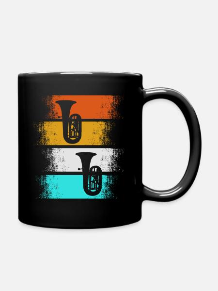 Cadeau de musicien de tuba de musique vintage de joueur de tuba - Mug uni - noir