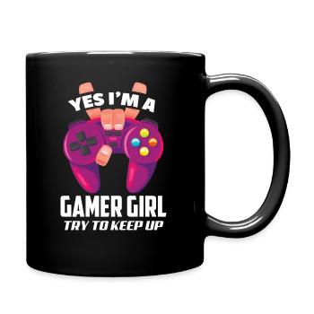 Gamer Girl Gamerin Zockerin Zocken Gamer - Tasse einfarbig - Schwarz - Rechts