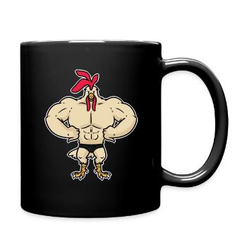 Le coq de musculation définit les muscles - Mug uni - noir - Droite