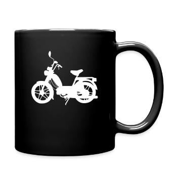 Mofa Moped Mofafahrer Roller Design Geschenk - Tasse einfarbig - Schwarz - Rechts