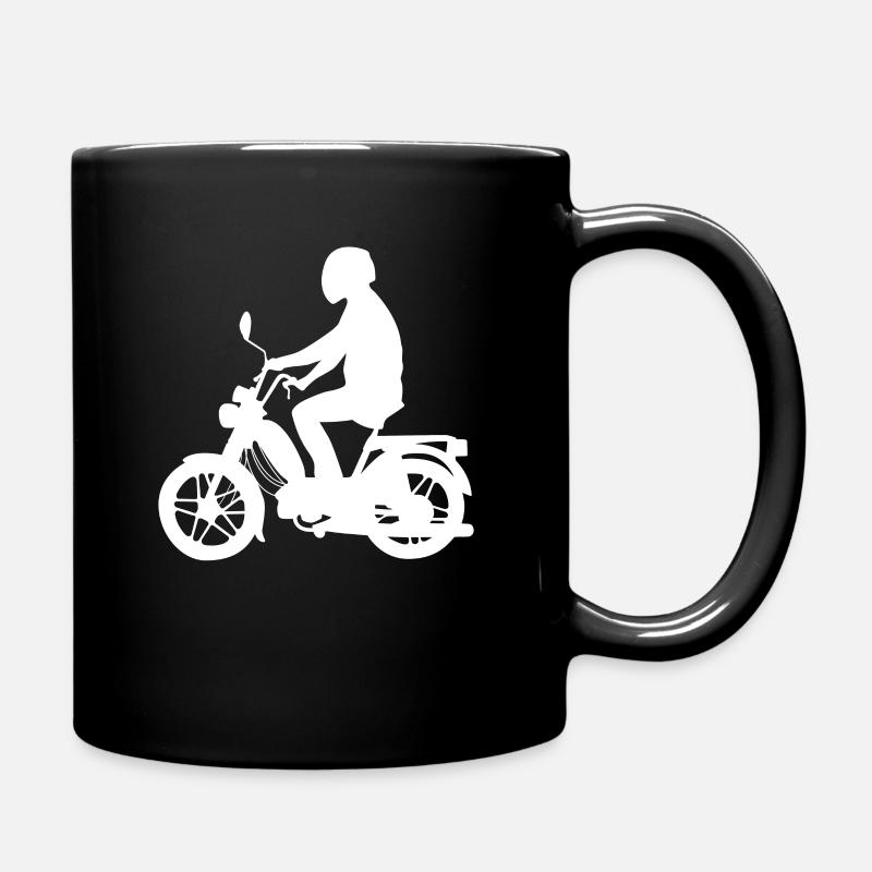 Mopedfahrer Moped Mofa Design Geschenk - Tasse einfarbig - Schwarz
