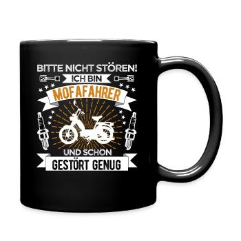 Mofafahrer Mofa - Tasse einfarbig - Schwarz - Rechts