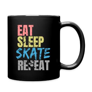 Eat Sleep Skate Repeat - Full Colour Mug - black - Right
