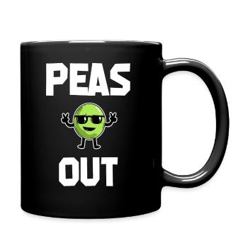 Peas Out - Peace Coole Erbse Wortspiel - Tasse einfarbig - Schwarz - Rechts