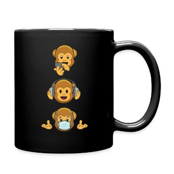 Drei weise Affen 2020 - Tasse einfarbig - Schwarz - Rechts