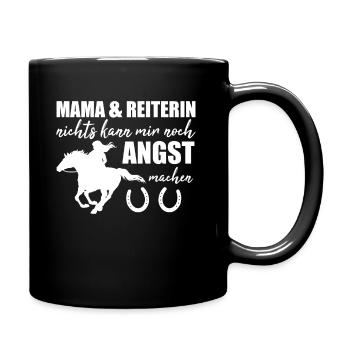 Pferde Mama Cooles Reiterin Geschenk - Tasse einfarbig - Schwarz - Rechts