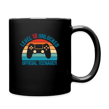 Level 18 unlocked - Tasse einfarbig - Schwarz - Rechts