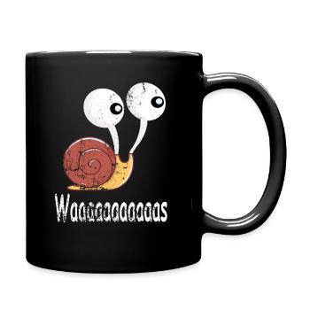 Schnecke Lustig Schneckenhaus große Augen Geschenk - Tasse einfarbig - Schwarz - Rechts