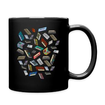 Synthesizer Pixel Art.-Nr. - Tasse einfarbig - Schwarz - Rechts