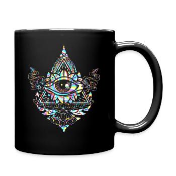 Darkpsy Psytrance Goa Psychedelisches Mandala - Tasse einfarbig - Schwarz - Rechts