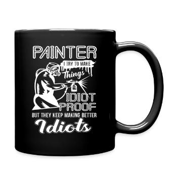 Peintre Drôle de peintre - Mug uni - noir - Droite