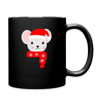 Souris de Noël à Noël - Mug uni - noir - Droite