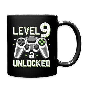 Garçon gamer gamer de 9 ans débloqué niveau 9 - Mug uni - noir - Droite