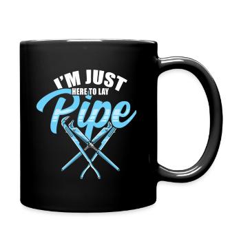 Klempner Sanitär Arbeit Rohr Geschenk - Tasse einfarbig - Schwarz - Rechts
