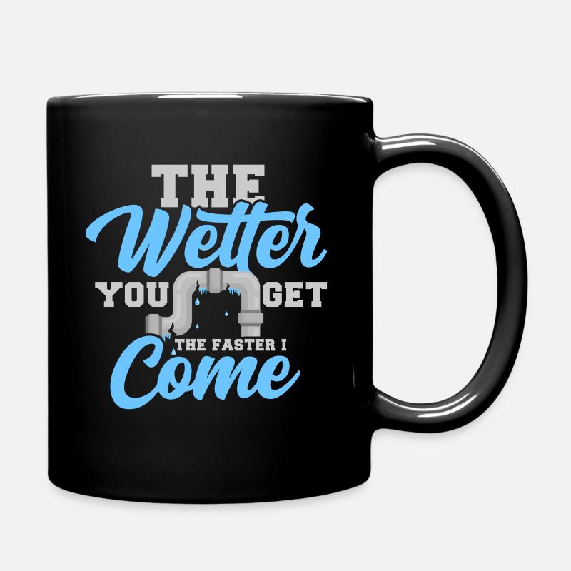 Klempner Sanitär Rohr Installateur Witz Geschenk - Tasse einfarbig - Schwarz