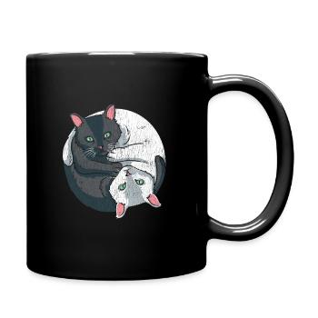 Doux Yin Yang chat chat spirituel chat animal de compagnie - Mug uni - noir - Droite