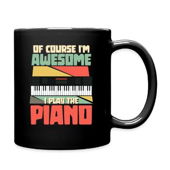Bien sûr, je suis génial, je joue du piano - Mug uni - noir - Droite