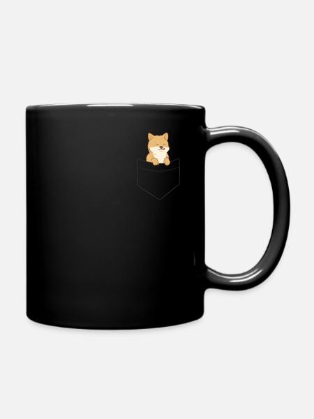 Shiba Inu Hund In Der Tasche - Tasse einfarbig - Schwarz