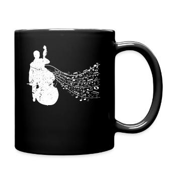 Cool Graphic Jazz Lovers Upright Bass Player - Full Colour Mug - black - Right