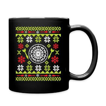 Weihnachten Ugly Dart - Tasse einfarbig - Schwarz - Rechts