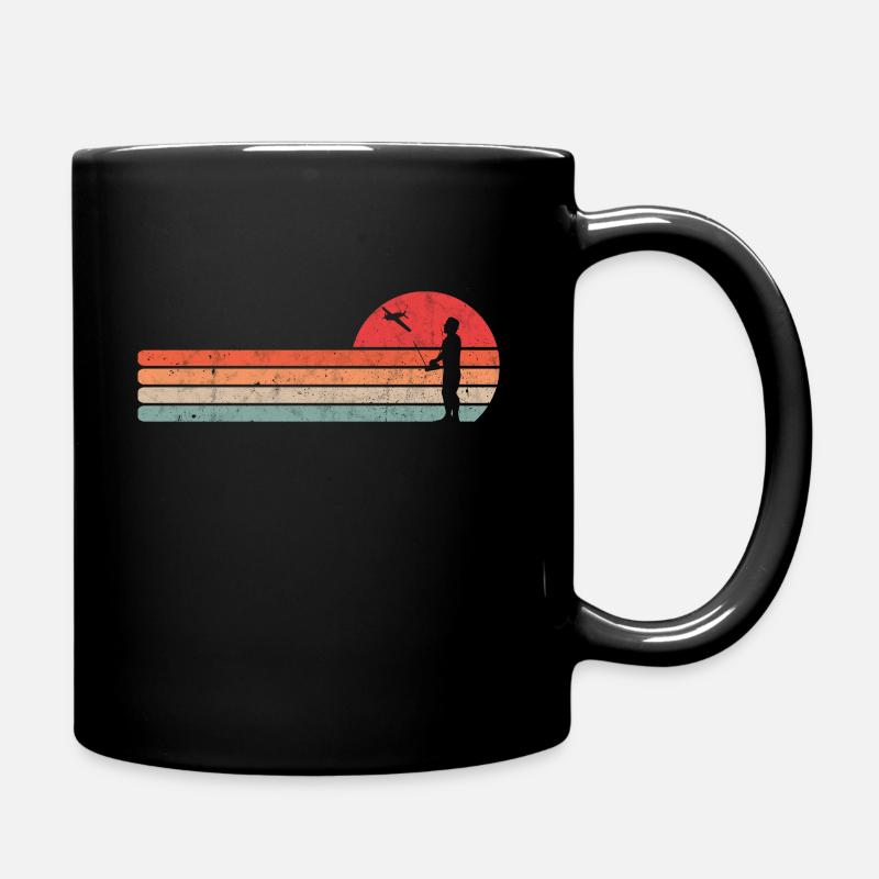 Modellflieger Vintage Modellflugzeug Retro - Tasse einfarbig - Schwarz