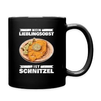 Wiener Schnitzel Kalbfleisch Österreich - Obst - Tasse einfarbig - Schwarz - Rechts