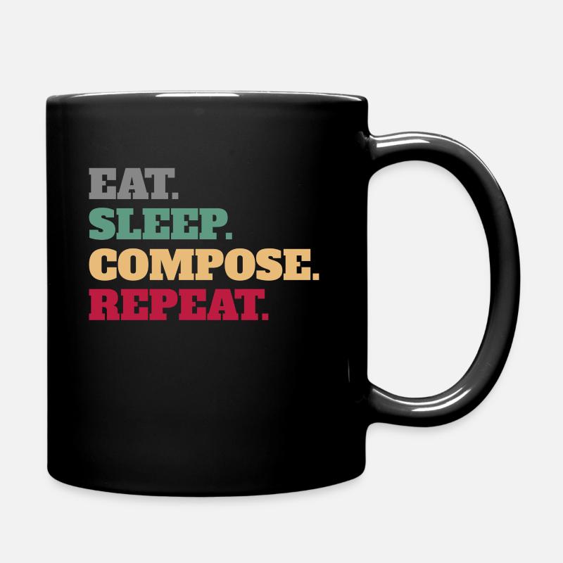 Eat Sleep Compose Reapeat Composer Gifts - Full Colour Mug - black