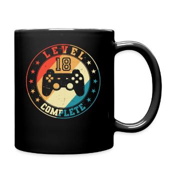 Level 18 Complete 18. Geburtstag Geschenk - Tasse einfarbig - Schwarz - Rechts