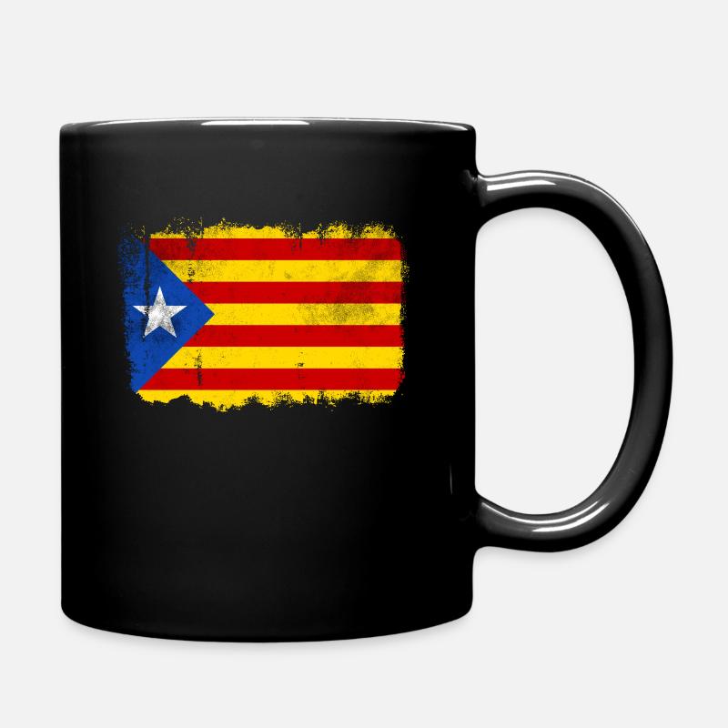 Katalonien Flagge - Tasse einfarbig - Schwarz