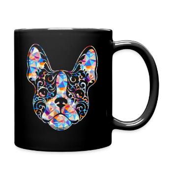 Chemise Géométrique Bouledogue Français - Mug uni - noir - Droite