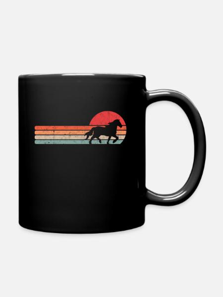 Islandpferd Tölt Pferd Reiten Retro - Tasse einfarbig - Schwarz