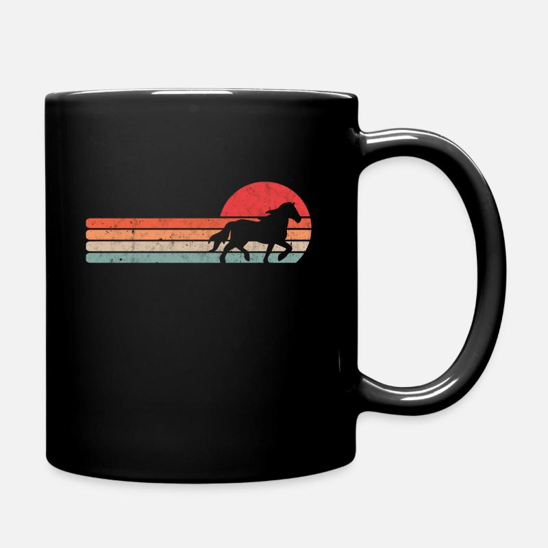 Islandpferd Tölt Pferd Reiten Retro - Tasse einfarbig - Schwarz