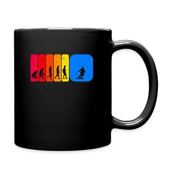 Skifahren Evolution Skifahrer Geschenkidee - Tasse einfarbig - Schwarz - Rechts
