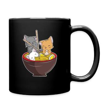 Ramen Katzen Anime Outfit Geschenkidee - Tasse einfarbig - Schwarz - Rechts