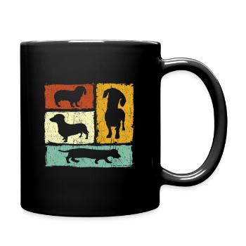 Cadeau rétro vintage de chien teckel - Mug uni - noir - Droite