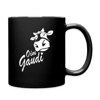 Lustige Kuh Hoamat Mundart Kühe Alm Berg Geschenk - Tasse einfarbig - Schwarz - Rechts