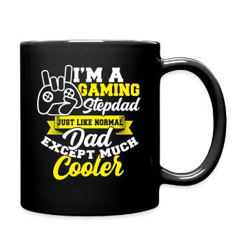 Stepfather bonus dad family gaming - Full Colour Mug - black - Right