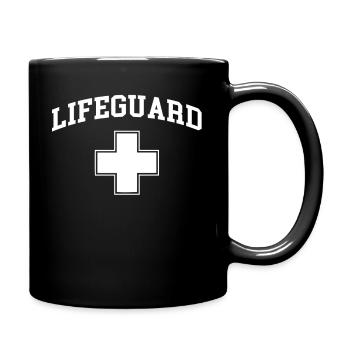 Chemise de couleur rouge Lifeguard White Cross Halloween Nu - Mug uni - noir - Droite