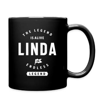 Linda Personalisiertes Geburtstagsgeschenk - Tasse einfarbig - Schwarz - Rechts