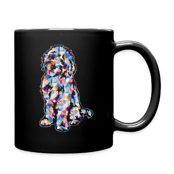 Goldendoodle Geometrische Hemden - Tasse einfarbig - Schwarz - Rechts