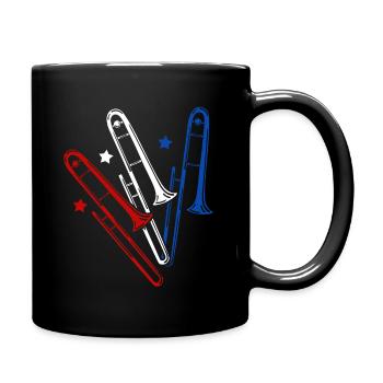 Trombone trombonist musical instrument - Full Colour Mug - black - Right