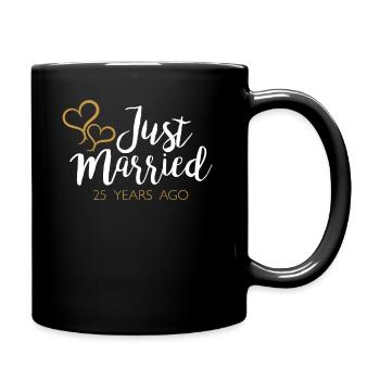 Just Married 25 Years Ago T-Shirt Partnerlook - Tasse einfarbig - Schwarz - Rechts