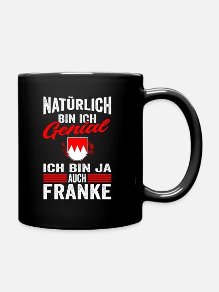 Fränkisch Franken Wappen Franke Mittelfranken Lust - Tasse einfarbig - Schwarz