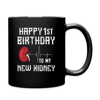 impression d'anniversaire de receveur de greffe de rein 1er - Mug uni - noir - Droite